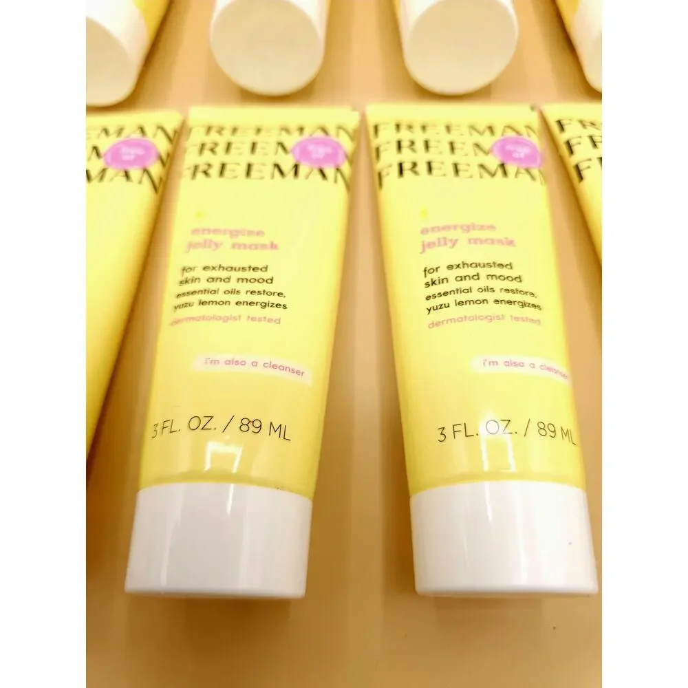 (8) Freeman Energize Jelly Mask 3 oz Essential Oils Cleanser Yuzu Lemon Lot Of 8